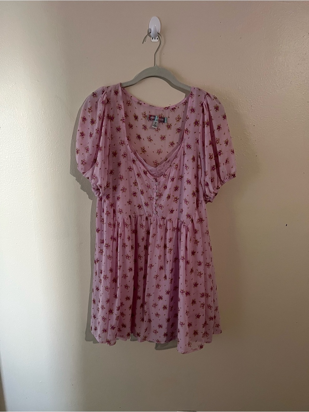 Urban Outfitters Pink Floral Babydoll Dress